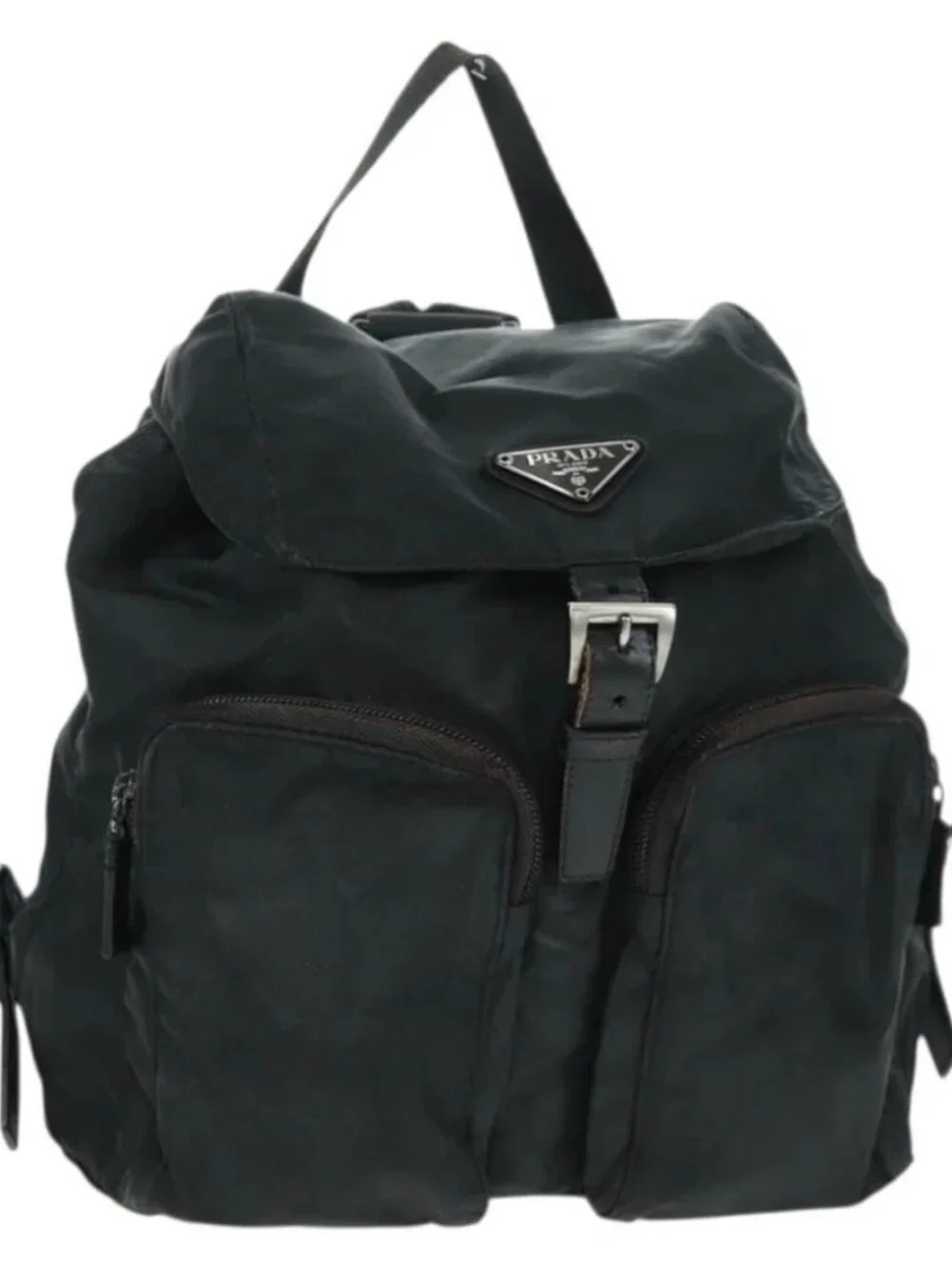 PRADA Backpack Nylon Green Silver